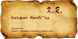 Kalaper Renáta névjegykártya